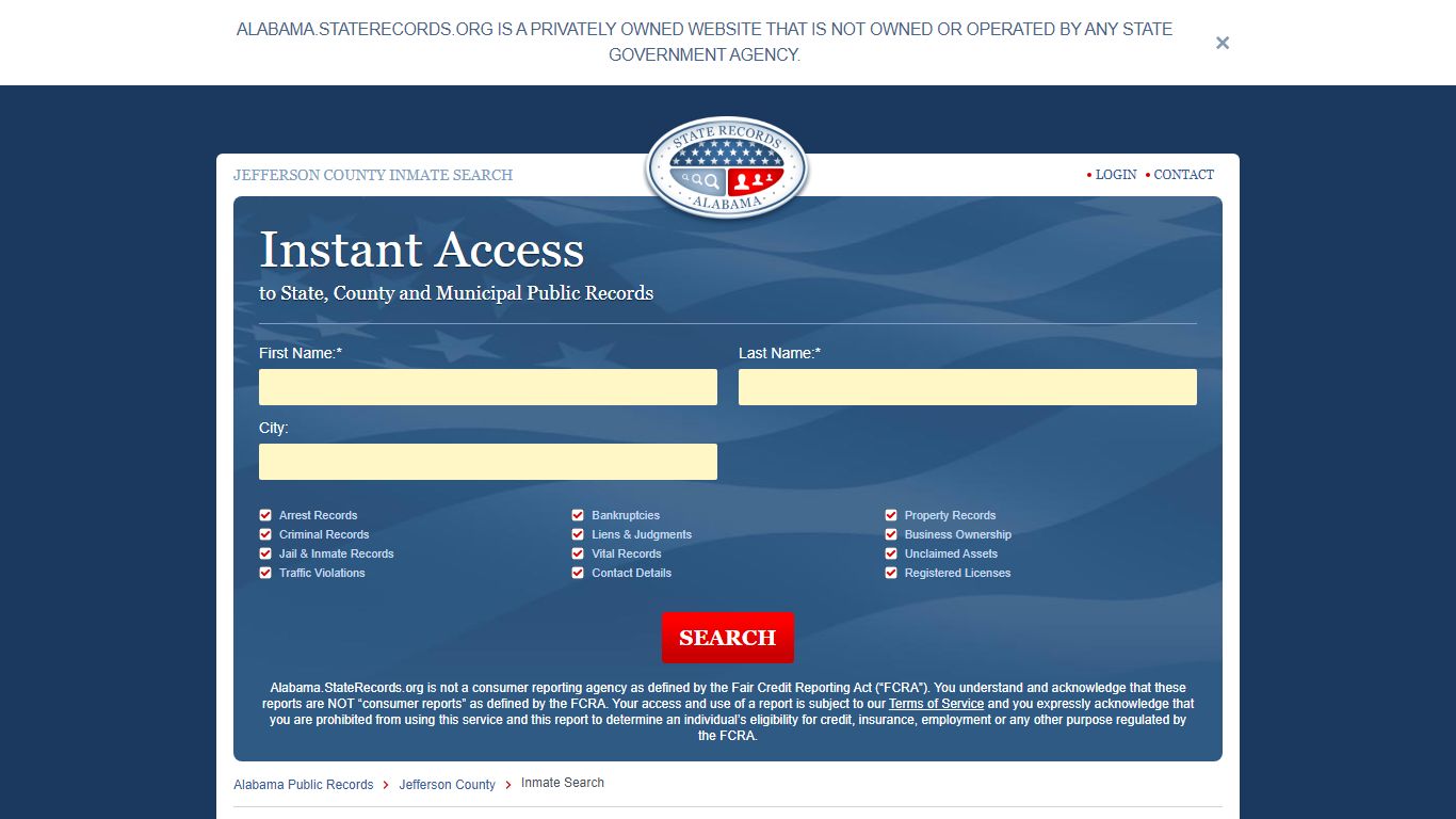 Jefferson County, Alabama Inmate Search | StateRecords.org